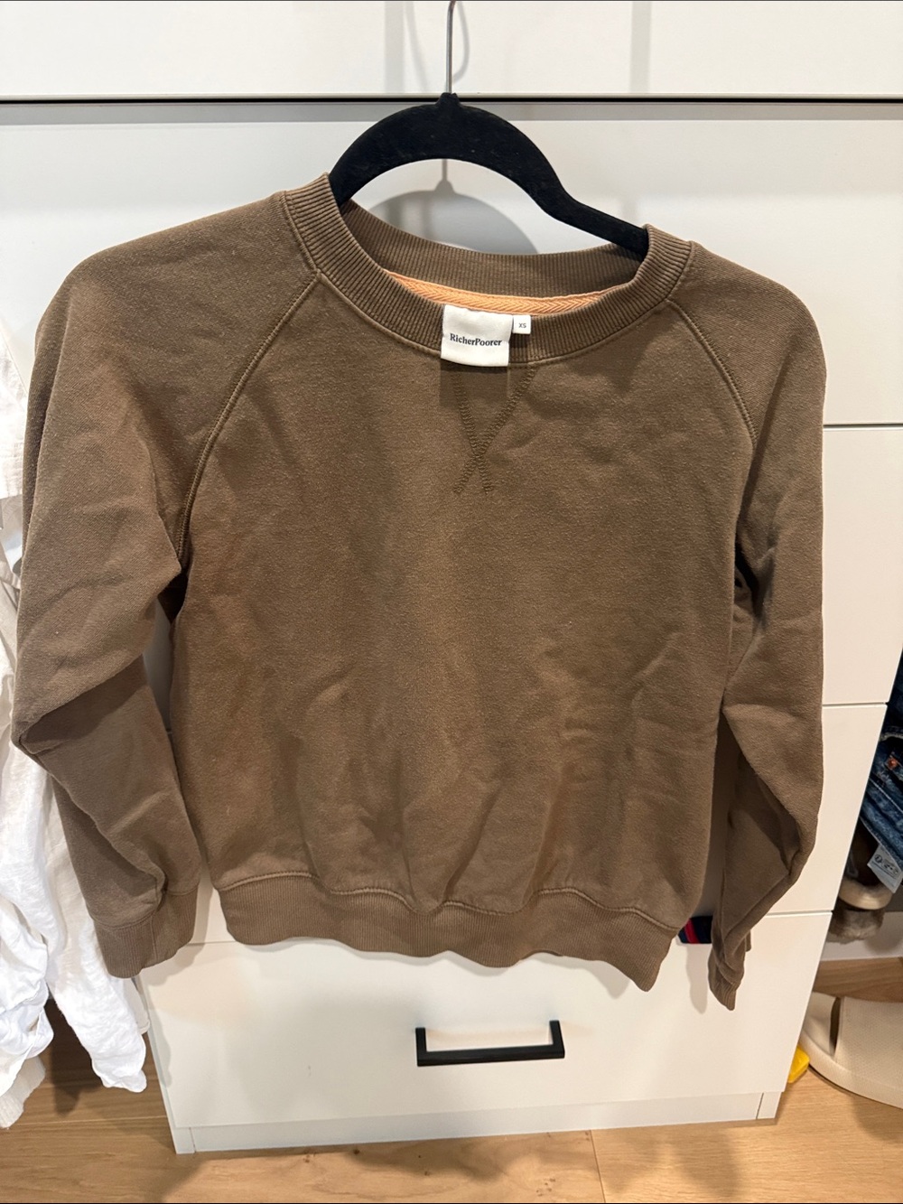 Richer/poorer Olive/Brown Crewneck Sweatshirt